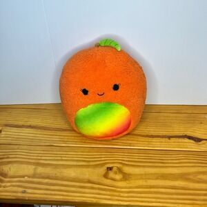 Squishmallows Mango‎ Plush Orange Green Stuffed Animal Pillow Pal